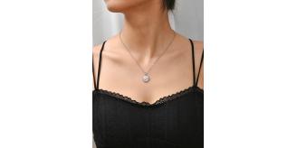 10 pcs - Sunflower Zircon Crystal Silver Plated Pendant Necklace|GCJ399|UK SELLER