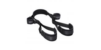 5pcs - Erotic Sex Toys Nylon BDSM Open Leg Bondage Harness With Handcuffs Wrist to Thigh Restraints|GCSM033|UK SELLER