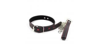 5pcs - PU Leather Erotic Fantasy Heart-shaped Bondage Neck Choker Collar With Chain Lead Leash Restraint|GCSM038|UK SELLER