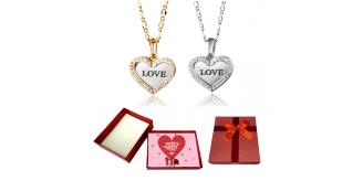 10 pcs - Sparkling Aqua Teardrop Pendant Necklace & Earrings Set With Valentine Gift Box - Mixed Colour|GCJ181-Gold/Silver-Valentine Box|UK SELLER