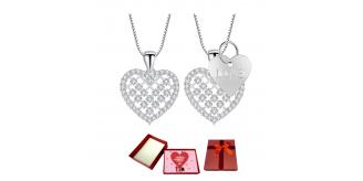 10 pcs - Heart Pendant with/without LOVE Heart Tag Made from Premium Crystal with Valentine Gift Box - 5pcs Each|GCJ090-Plain/Love-Valentine Box|UK SE