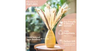 Bamboo vases with pampas grass gift boxed