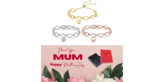 10 pcs - Infinity Premium Crystal Bracelet with Mum Tag and Mother’s Day Message Box - Random Colour|GSVB061-Mum-MD|UK SELLER
