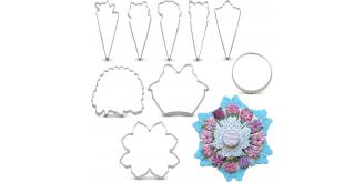 joblot of 9pc coockie cutter flowral suitable for all festivals.