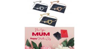10 pcs - Exquisite Women Adjustable Infinity Heart Bracelet + Mother’s Day Message Gift Box - Random Colour|GCJ188-Silver/Gold/Rosegold-MD|UK SELLER