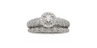 20 pcs - Stunning Silver tone Crystal Double Ring Halo Set - Random Size|GCC130-K/M/P/R|UK SELLER