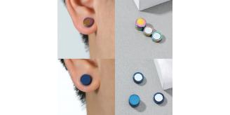 10 Pairs - Unisex Magnetic Non pierced Stud Earrings - Random Colour|GCJ557|UK SELLER