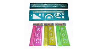 Drawing Ruler & Stencil (2-Piece) Set