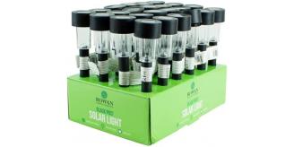 22 x Black Garden Solar Night Post Lights Rechargeable Lamps. CLEARANCE