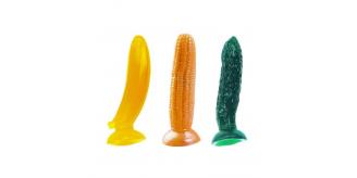 10pc Silicon Suction Dildo Fruit Banana Cucumber Corn Cock Clitoral G-spot Anal Stimulator With Lube Optional|GCAP146|UK SEller