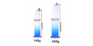 5pc Magicnitz Realistic Suction Base Penis Dildo, Strap-On Harness Compatible Transparent Gradient 7inch/8.46inch -Random Size|GCAP147S/L|UK Seller