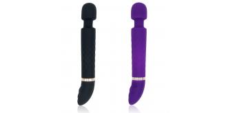 5pcs - Dual Head Soft Touch Waterproof Rechargeable 25 Modes Vibrator - Random Colour|GCAP015-Black/Purple|UK seller