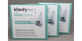 150 packs of 6 x Klarify Nasal Filters for Hay Fever/Allergies Joblot