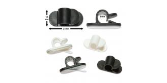 Joblot of 100 packs of 60 Self-Adhesive Cable Hooks, Cable Mounts Peel-and-Place, Cable Holders from Sockit (Assorted 30 White and 30 Black): on Size