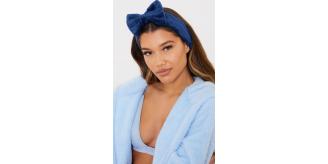 Cute Fluffy Bow Headband Navy