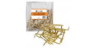 25 x 32mm (1-1/4”in) Brass-Plated Square Shouldered Dresser Hooks – Simple To Install Tapered Screw Head For Easy Installation Into Wood