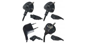 One Off Joblot of 47 Mixed UK & EU Power Cables - 2 Pin & 3 Pin