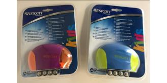 Wholesale Joblot of 49 Westcott Battery Powered Pencil Sharpener in 2 Colours