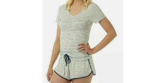 36 PYJAMA SETS CREAM/NAVY STRIPE SHORTS INDIGO SKY SIZES 8 & 10 - WHOLESALE LOT