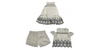 One Off Joblot of 14 Girl's Ki Pretty Textured Clothing - Dress, Tops & Shorts