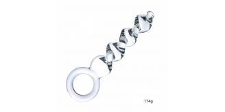 10pcs - Crystal Twisted Drill Design Transparent Glass Dildo With Ring Handle|GCAP162-Clear|UK seller