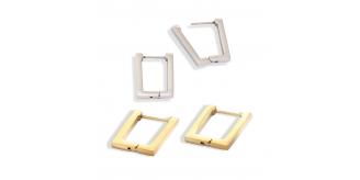 10pcs - Rectangle Hoop Earrings In Gold or Silver - Random|GCJ405-Gold/Silver|UK seller