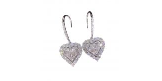 10pcs - Beautiful Diamond Heart Shape Crystal Silver Earrings|GCJ438|UK seller