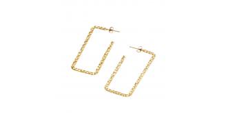 10pcs - Gold Tone Rectangle Geometric Design Hoop Earrings|GCJ406-Gold|UK seller