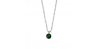 10pcs - Silver Chain Green Emerald Round Crystal Pendant Necklace|GCJ429|UK seller