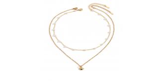 10pcs - Beautiful Blue Eye and Pearl Necklaces Set in Gold Tone|GCJ431|UK seller