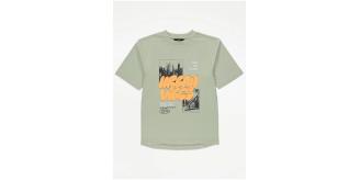 Wholesale Joblot of 10 Ex-Chainstore Sage Green Urban Vibes Graphic T-Shirts