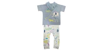 Wholesale Joblot of 12 Boy's Ex-Chainstore Safari Sets - Tops, Leggings & Bib