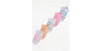 Wholesale Joblot of 6 Kid's Ex-Chainstore Tie Dye Stripe Trainer Liner Socks 5Pk