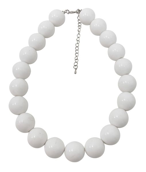 10 x Chunky White Beaded Necklaces Joblot