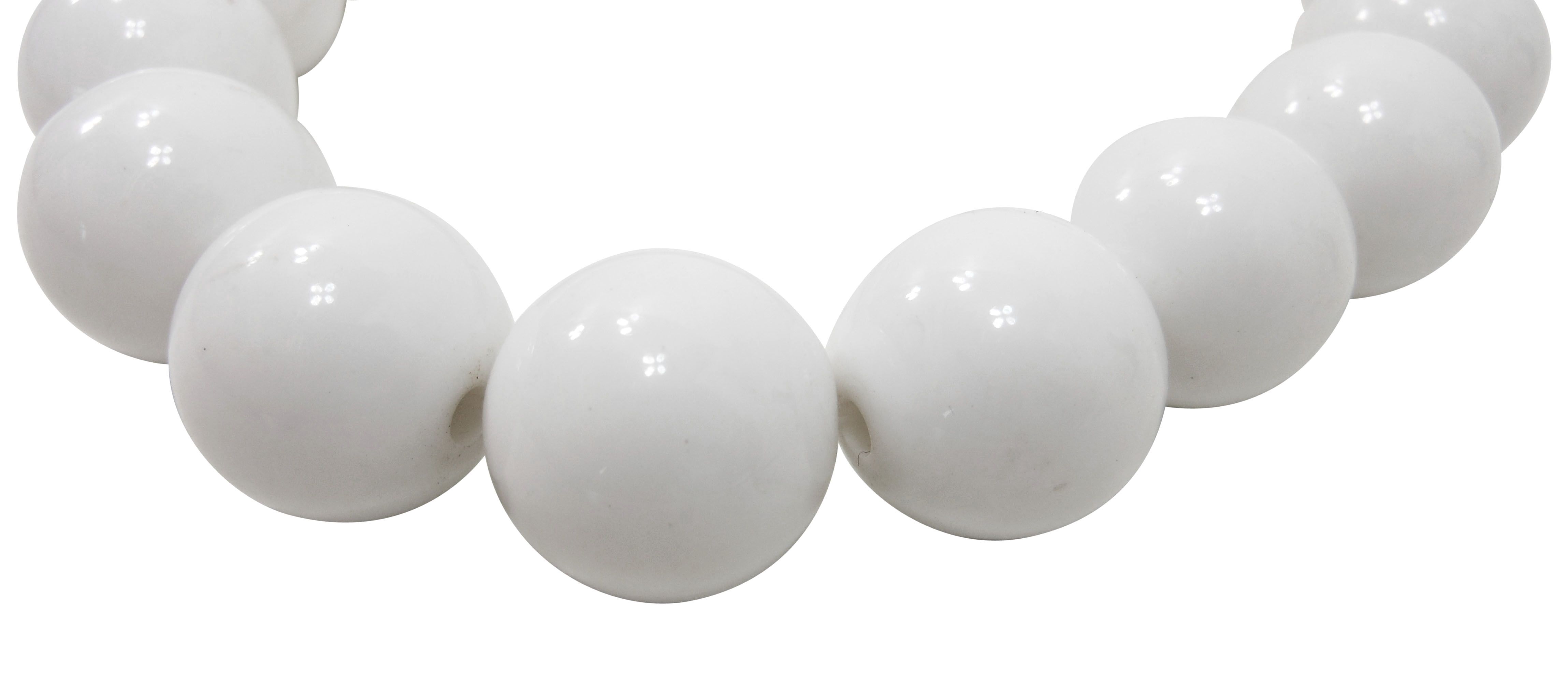 10 x Chunky White Beaded Necklaces Joblot