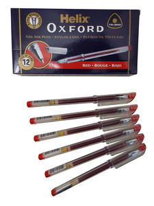 One Off Joblot Of 379 Helix Oxford Red Gel Ink Medium Point Pens