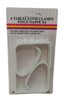 Wholesale Joblot of 72 Kleeneze White Plastic Table Cloth Clamps Packs of 4