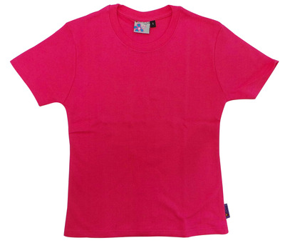 Wholesale Joblot of 10 Girls/Teenagers Plain Fuschia T-Shirts Size Small