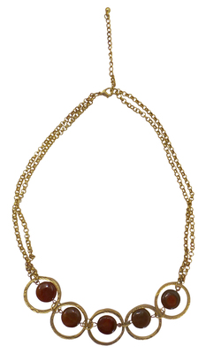Wholesale Joblot of 20 Designsix Gold/Coral Paddington Necklaces 11122