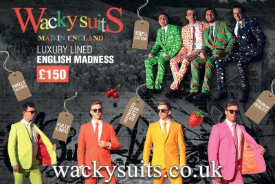 MEN'S SUITS - Superb Quality - 100% Cotton Lined Tailored Superior Wacky Suits Medium Large and X Large