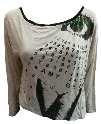 One off Joblot of 8 Amy Gee Ladies Grey Numbers Long Sleeve T-Shirts
