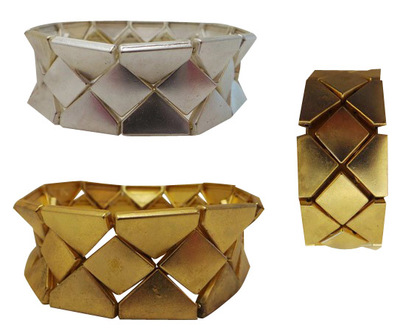 Wholesale Joblot of 30 DesignSix Hurley Geometric Bracelets Matte Silver & Gold