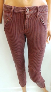 Wholesale Joblot of 10 Mango Ladies Orange/Navy Striped Trousers Sizes 4-10