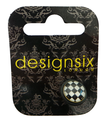 Wholesale Joblot of 30 DesignSix Black/White Check Spike Earrings