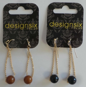 Wholesale Joblot of 20 DesignSix Savage Earrings Gold Natural/Navy 1669