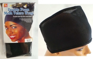 Wholesale Joblot of 50 Double Foam Mesh Velcro Wraps For Hair Black