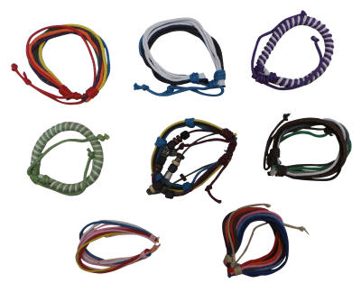 Wholesale Lot of 100 Cord & String Bracelets Mixed Colours/Designs Bohemian, Boho, Surfer, Beach
