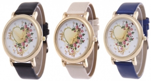 Wholesale Joblot of 5 Womens Kelsey Heart and Flower Watches 4 Colours