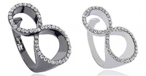 Wholesale Joblot of 10 Ladies Infinity Cubic Zirconia Crystal Rings 2 Colours