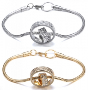 Wholesale Joblot of 10 Ladies Ring of Love Bracelets Silver & Gold